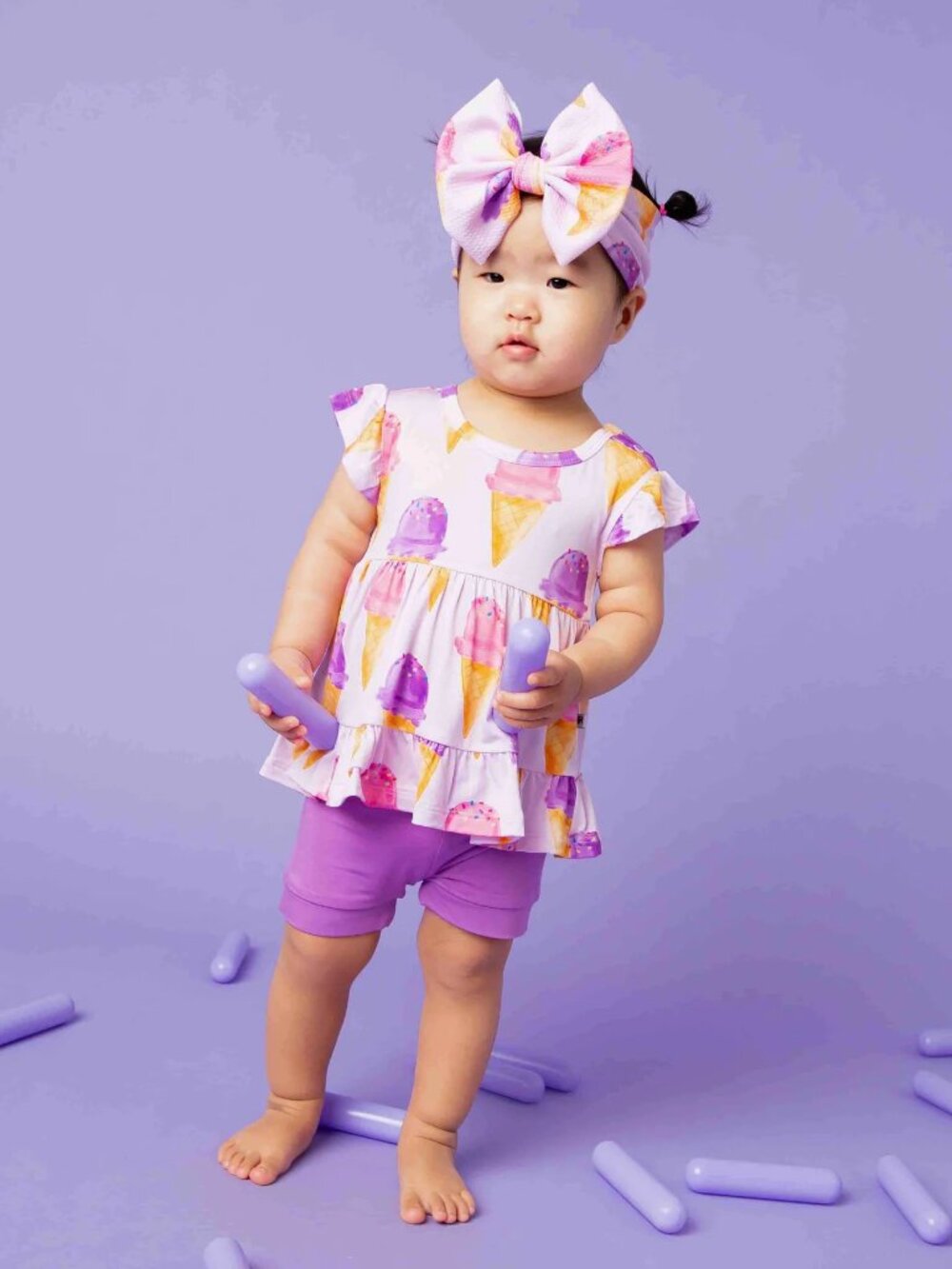 Inside Scoop - Cap Sleeve Peplum & Bottoms Set - Bums & Roses